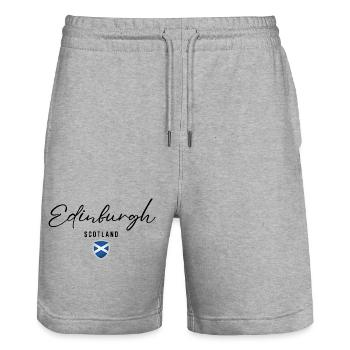 Design élégant Édimbourg, fierté écossaise - Short de jogging bio TRAINER Stanley/Stella unisexe - gris chiné - Devant - Nik (191cm) & Marisol (170cm)
