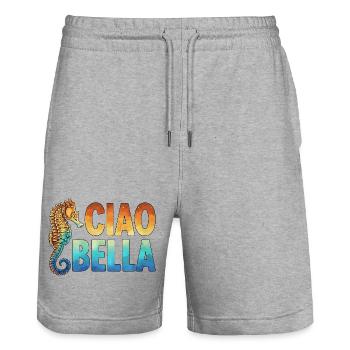 Ciao Bella - Stanley/Stella Unisex Bio Joggingshorts Trainer  - Grau meliert - Vorne - Nik (191cm) & Marisol (170cm)
