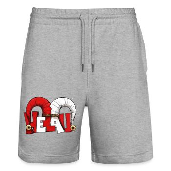 Narrenkappe Karneval Fasching Joker Helau Gruß  - Stanley/Stella Unisex Bio Joggingshorts Trainer  - Grau meliert - Vorne - Nik (191cm) & Marisol (170cm)