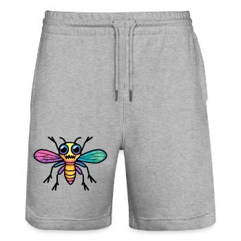 Libelle Halloween Zombie - Stanley/Stella Unisex Bio Joggingshorts Trainer  - Grau meliert - Vorne - Nik (191cm) & Marisol (170cm)