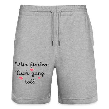 LOB KOMPLIMENTE TOLL FINDEN - Stanley/Stella Unisex Bio Joggingshorts Trainer  - Grau meliert - Vorne - Nik (191cm) & Marisol (170cm)