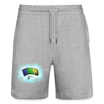 parachute - Stanley/Stella Trainer Unisex Organic Jogging Shorts - heather grey - Front - Nik (191cm) & Marisol (170cm)