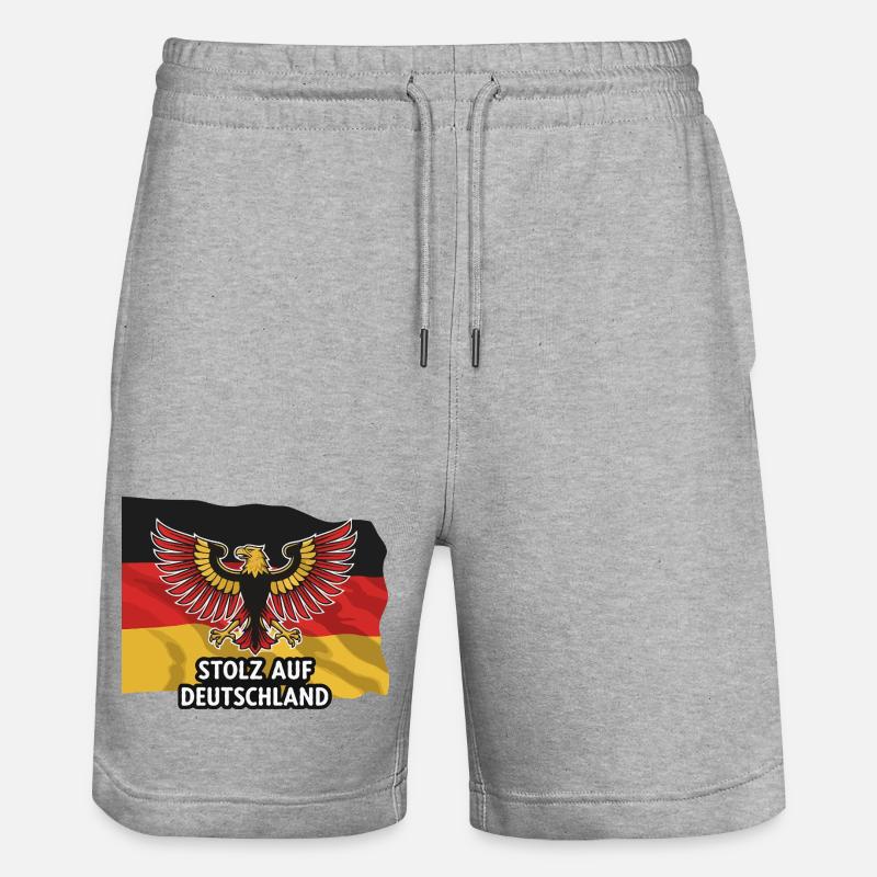 Stolz auf Deutschland avec drapeau - Short de jogging bio TRAINER Stanley/Stella unisexe - gris chiné
