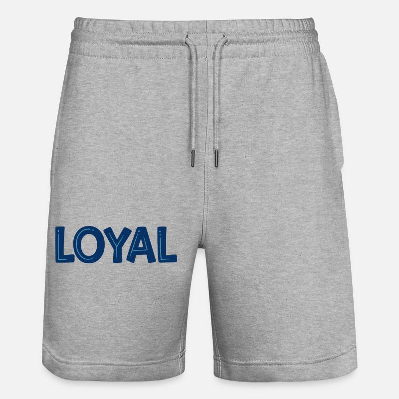 Loyal Bleu Typo Audacieuse - Short de jogging bio TRAINER Stanley/Stella unisexe - gris chiné