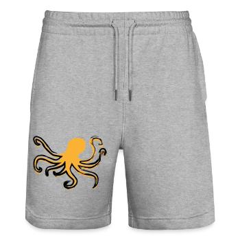 Octopus Style - Stanley/Stella Unisex Bio Joggingshorts Trainer  - Grau meliert - Vorne - Nik (191cm) & Marisol (170cm)