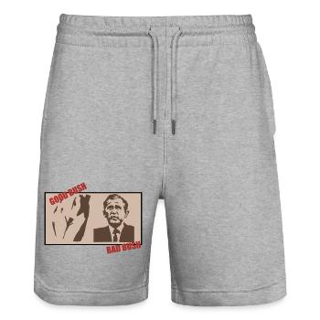 Bon Bush Bad Bush Meme Drôle T-Shirt - Short de jogging bio TRAINER Stanley/Stella unisexe - gris chiné - Devant - Nik (191cm) & Marisol (170cm)
