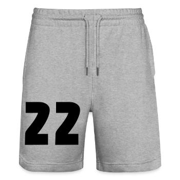 22 - Stanley/Stella Trainer Unisex Organic Jogging Shorts - heather grey - Front - Nik (191cm) & Marisol (170cm)