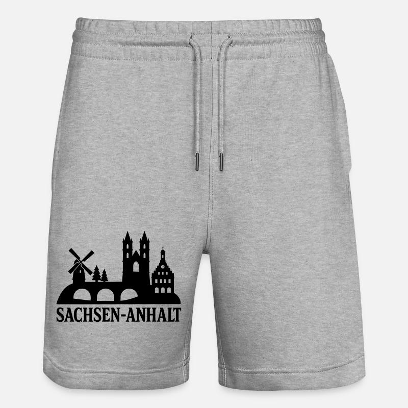 Saxe-Anhalt État Silhouette - Short de jogging bio TRAINER Stanley/Stella unisexe - gris chiné