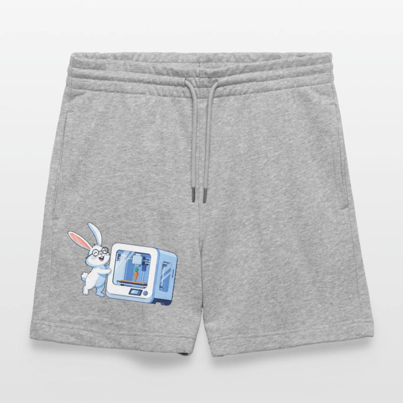 Funny Rabbit Nerd Programmer 3D Printer Stanley/Stella Trainer Unisex Organic Jogging Shorts