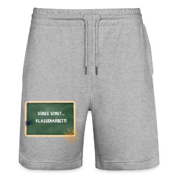 Sweets Otherwise Classwork - Halloween Teacher - Stanley/Stella Trainer Unisex Organic Jogging Shorts - heather grey - Front - Nik (191cm) & Marisol (170cm)