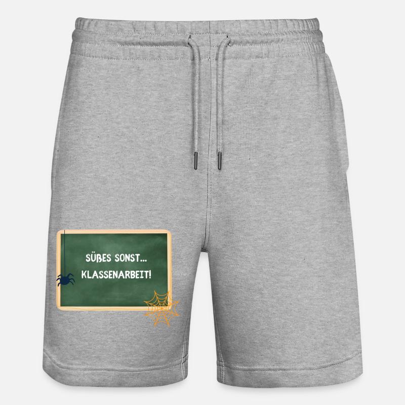 Sweets Otherwise Classwork - Halloween Teacher - Stanley/Stella Trainer Unisex Organic Jogging Shorts - heather grey