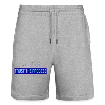 Trust the process plantlets - Stanley/Stella Trainer Unisex Organic Jogging Shorts - heather grey - Front - Nik (191cm) & Marisol (170cm)