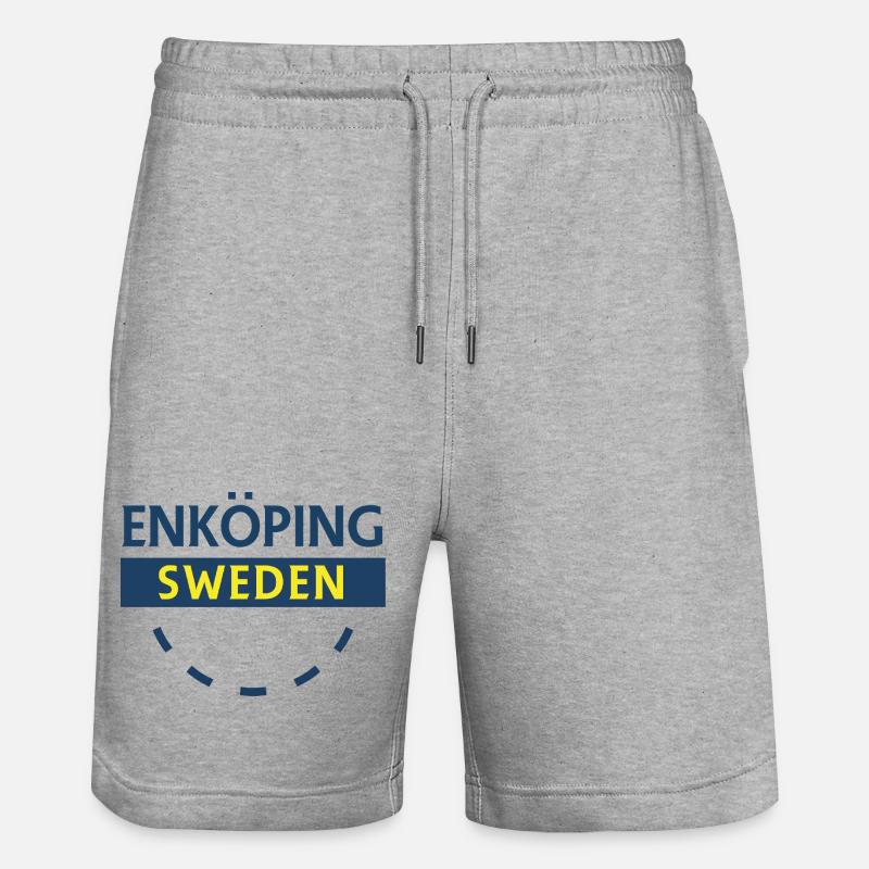 Enköping Schweden Emblem - Stanley/Stella Unisex Bio Joggingshorts Trainer  - Grau meliert