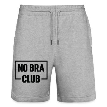 Kein BH Club Starke Typografie - Stanley/Stella Unisex Bio Joggingshorts Trainer  - Grau meliert - Vorne - Nik (191cm) & Marisol (170cm)