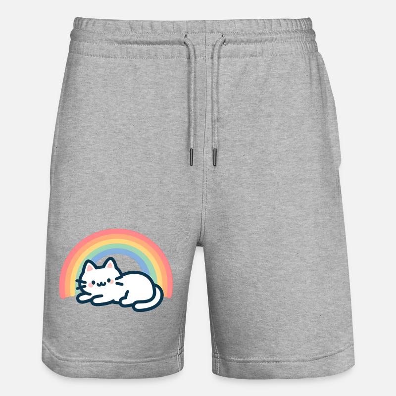 Chat Arc ciel Doux - Short de jogging bio TRAINER Stanley/Stella unisexe - gris chiné
