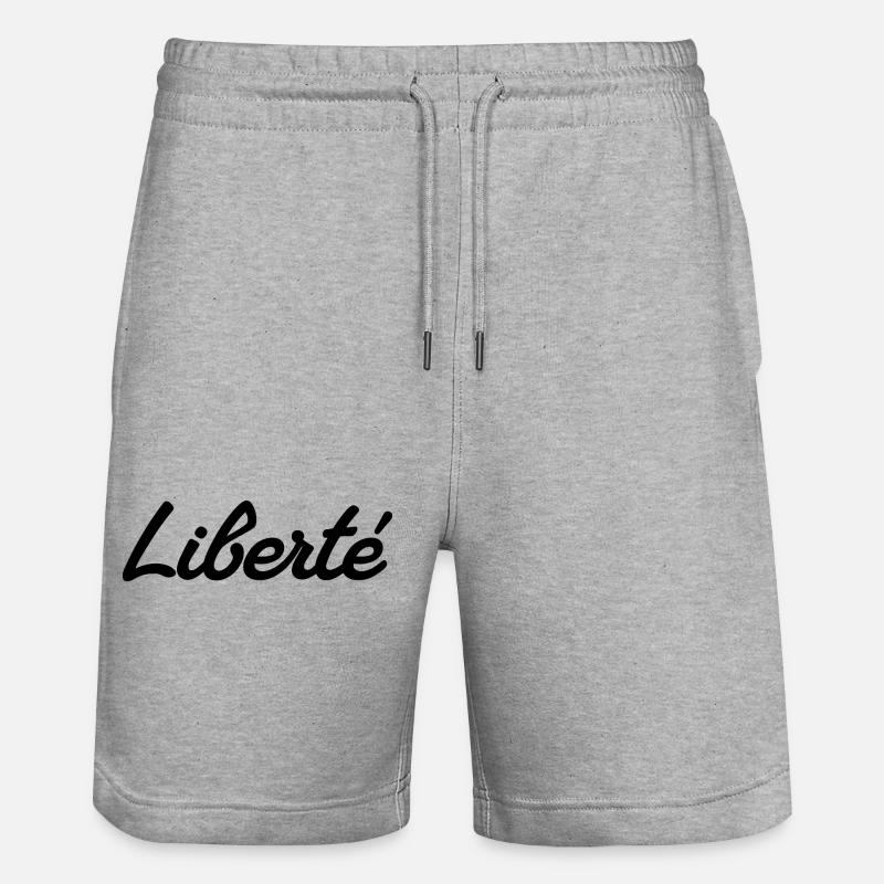 LIBERTÉ – Signature Script - Short de jogging bio TRAINER Stanley/Stella unisexe - gris chiné