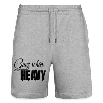 ganz schoen heavy - Stanley/Stella Unisex Bio Joggingshorts Trainer  - Grau meliert - Vorne - Nik (191cm) & Marisol (170cm)