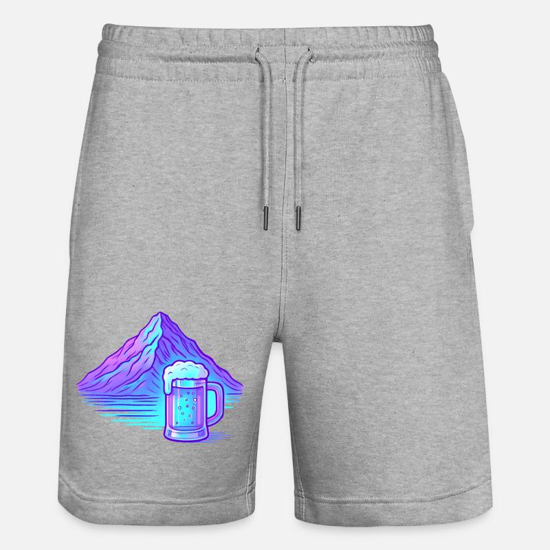 Bière Bergneon Gloss Blue - Short de jogging bio TRAINER Stanley/Stella unisexe - gris chiné