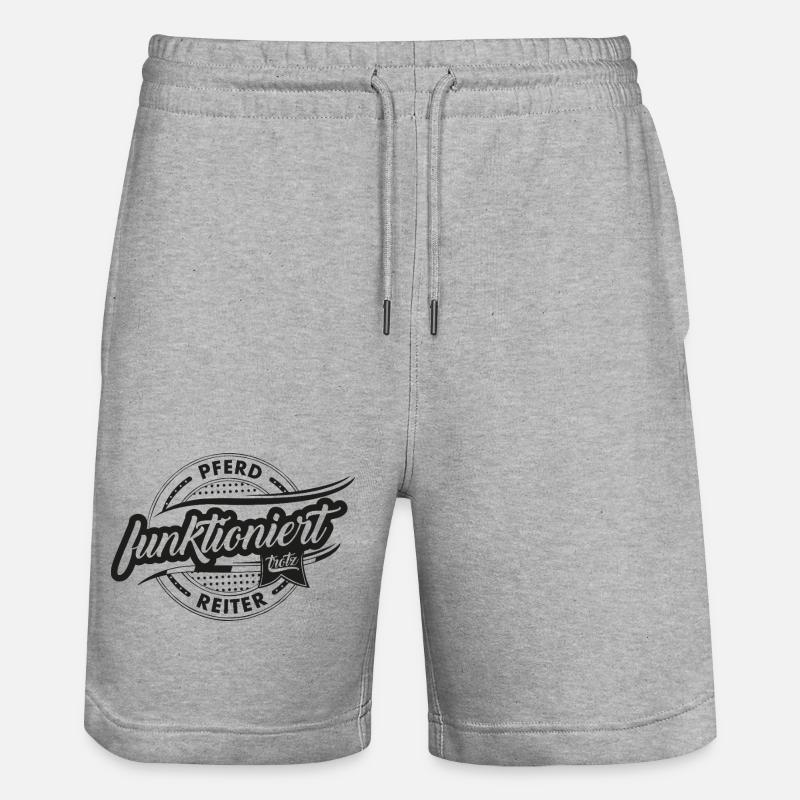Le cheval travaille malgré le cavalier - Short de jogging bio TRAINER Stanley/Stella unisexe - gris chiné