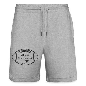 4th Down and Currywurst Football Berlin - Stanley/Stella Unisex Bio Joggingshorts Trainer  - Grau meliert - Vorne - Nik (191cm) & Marisol (170cm)