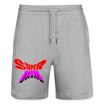 Super Mama / Super Mama - Stanley/Stella Unisex Bio Joggingshorts Trainer  - Grau meliert - Vorne - Nik (191cm) & Marisol (170cm)