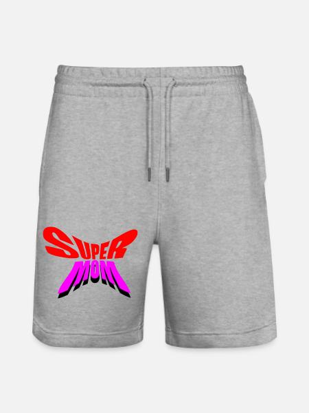 Super Mama / Super Mama - Stanley/Stella Unisex Bio Joggingshorts Trainer - Grau meliert