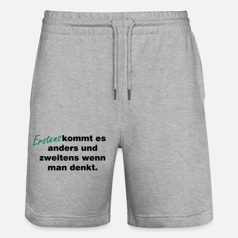 Wenn_man_denkt - Short de jogging bio TRAINER Stanley/Stella unisexe - gris chiné
