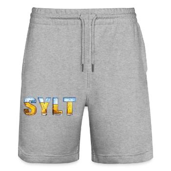 Sylt et glace - Short de jogging bio TRAINER Stanley/Stella unisexe - gris chiné - Devant - Nik (191cm) & Marisol (170cm)