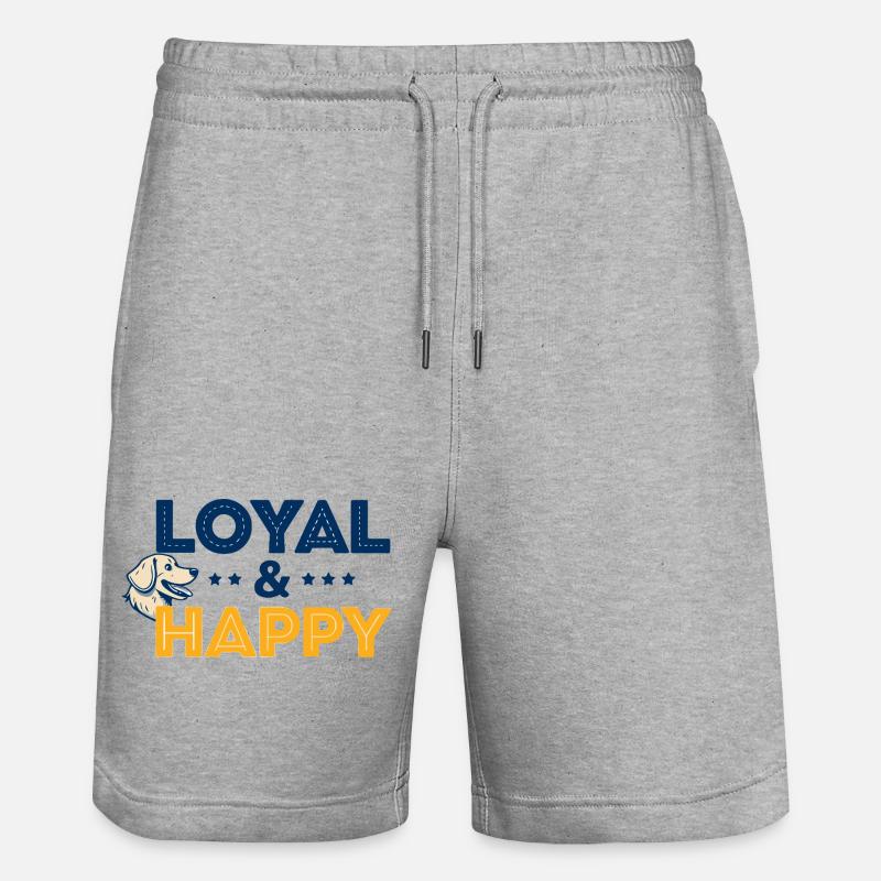 Loyal & Happy Chien Logo - Short de jogging bio TRAINER Stanley/Stella unisexe - gris chiné
