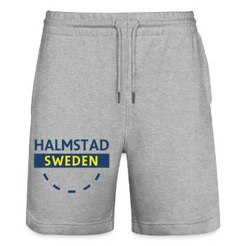 Halmstad Schweden Sign Arc - Stanley/Stella Unisex Bio Joggingshorts Trainer  - Grau meliert - Vorne - Nik (191cm) & Marisol (170cm)