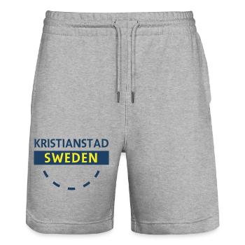 Kristianstad Schweden Stadtschild - Stanley/Stella Unisex Bio Joggingshorts Trainer  - Grau meliert - Vorne - Nik (191cm) & Marisol (170cm)