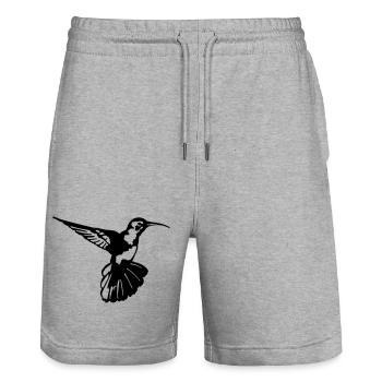 Kolibri - Stanley/Stella Unisex Bio Joggingshorts Trainer  - Grau meliert - Vorne - Nik (191cm) & Marisol (170cm)
