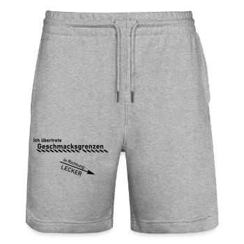 Limite de goût - Short de jogging bio TRAINER Stanley/Stella unisexe - gris chiné - Devant - Nik (191cm) & Marisol (170cm)