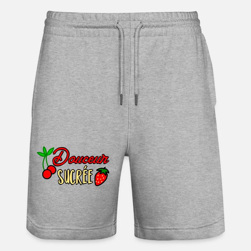 Douceur Sucrée Cerises et Fraises - Short de jogging bio TRAINER Stanley/Stella unisexe - gris chiné