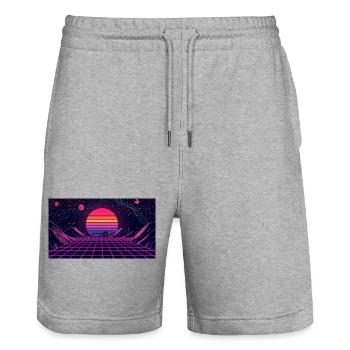 lune - Short de jogging bio TRAINER Stanley/Stella unisexe - gris chiné - Devant - Nik (191cm) & Marisol (170cm)
