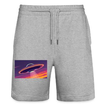 Ufo Fresh - Short de jogging bio TRAINER Stanley/Stella unisexe - gris chiné - Devant - Nik (191cm) & Marisol (170cm)