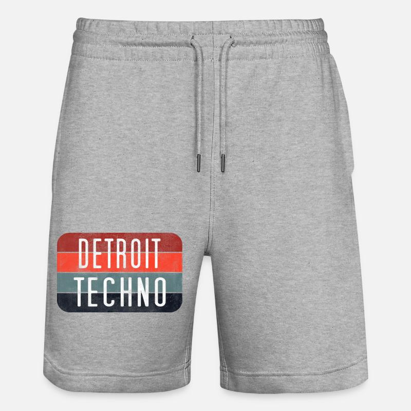 Emblème néon techno de Détroit - Short de jogging bio TRAINER Stanley/Stella unisexe - gris chiné