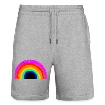 Vivid Rainbow Arch - Stanley/Stella Trainer Unisex Organic Jogging Shorts - heather grey - Front - Nik (191cm) & Marisol (170cm)
