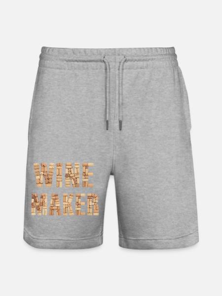 Vigneron – Véritable lettrage en liège - Short de jogging bio TRAINER Stanley/Stella unisexe - gris chiné