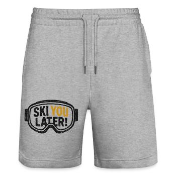 Ski You Later – Grunge Skibrille - Stanley/Stella Unisex Bio Joggingshorts Trainer  - Grau meliert - Vorne - Nik (191cm) & Marisol (170cm)