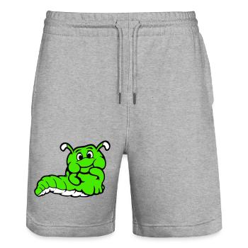 Caterpillar Worm Shy Friendly Curious Looking - Stanley/Stella Trainer Unisex Organic Jogging Shorts - heather grey - Front - Nik (191cm) & Marisol (170cm)
