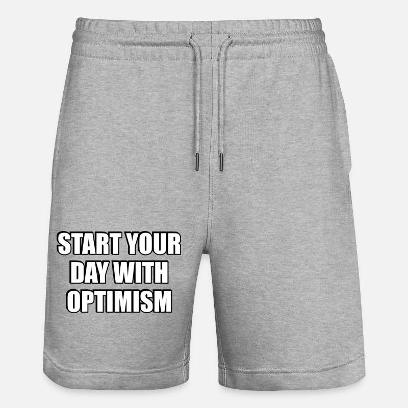 Commencez votre journée avec optimisme - Short de jogging bio TRAINER Stanley/Stella unisexe - gris chiné