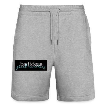 Bad Ideas Great Memories 02 - Stanley/Stella Trainer Unisex Organic Jogging Shorts - heather grey - Front - Nik (191cm) & Marisol (170cm)