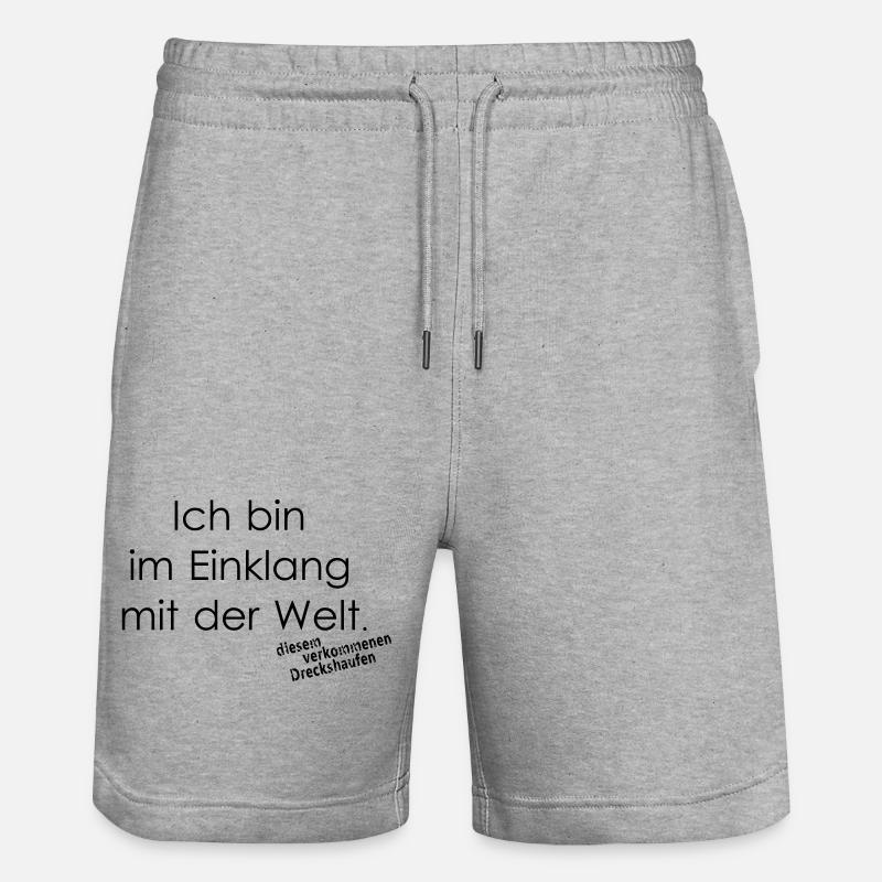 Einklang mit der Welt - Stanley/Stella Unisex Bio Joggingshorts Trainer  - Grau meliert