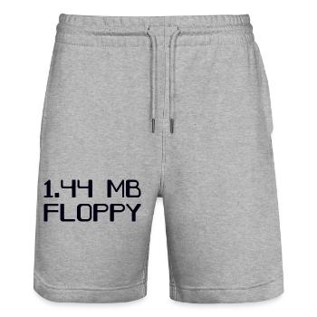 Floppy Disk 90er Jahre Speicher - Stanley/Stella Unisex Bio Joggingshorts Trainer  - Grau meliert - Vorne - Nik (191cm) & Marisol (170cm)