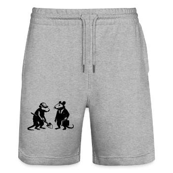 Whiteline rat uo | Rich and poor - Stanley/Stella Trainer Unisex Organic Jogging Shorts - heather grey - Front - Nik (191cm) & Marisol (170cm)