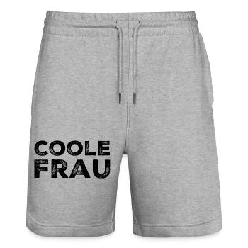 Coole Frau - Stanley/Stella Unisex Bio Joggingshorts Trainer  - Grau meliert - Vorne - Nik (191cm) & Marisol (170cm)