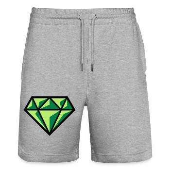 Diamant (Edelstein Brillant Symbol / POS Gre 3C) - Stanley/Stella Unisex Bio Joggingshorts Trainer  - Grau meliert - Vorne - Nik (191cm) & Marisol (170cm)