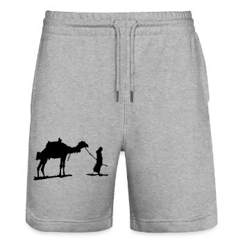 Bedouin - Stanley/Stella Unisex Bio Joggingshorts Trainer  - Grau meliert - Vorne - Nik (191cm) & Marisol (170cm)