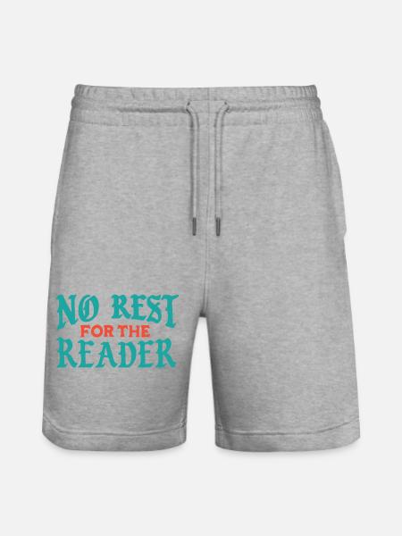 No Rest for the Reader - Stanley/Stella Trainer Unisex Organic Jogging Shorts - heather grey